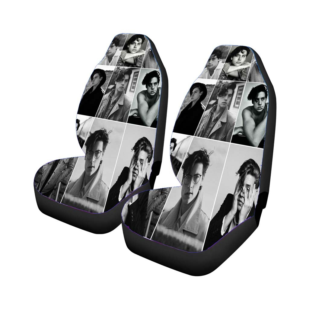 Cole Sprouse Black And White Aesthetic Collage car Seat Covers