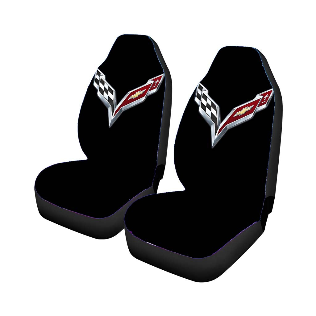 Corvette Emblem Black Logo car Seat Covers
