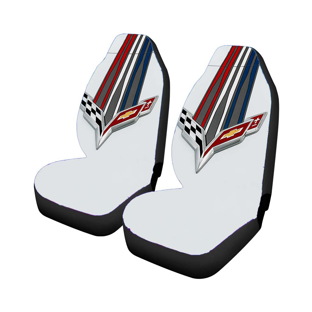 Corvette White car Seat Covers