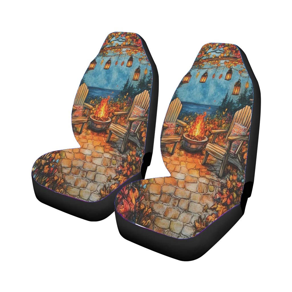 Cozy Autumn Campfire car Seat Covers