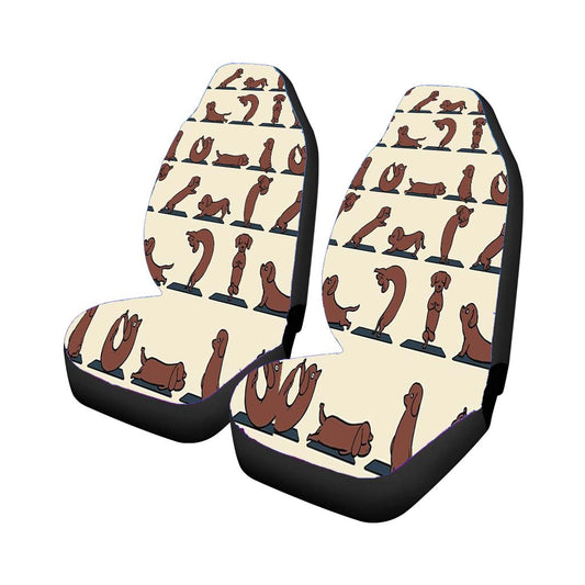 Dachshund Yoga Pattern Universal Fit Car Seat Covers