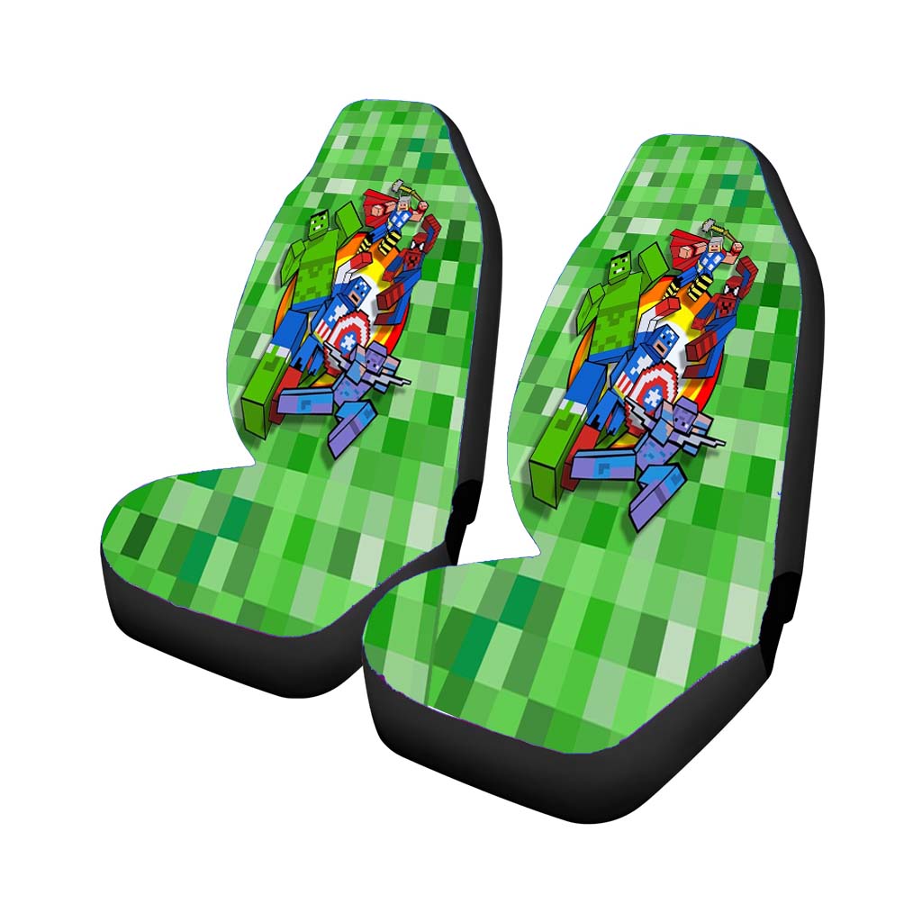 Dc Marvel Cute Cube Superheroes Minecraft car Seat Covers