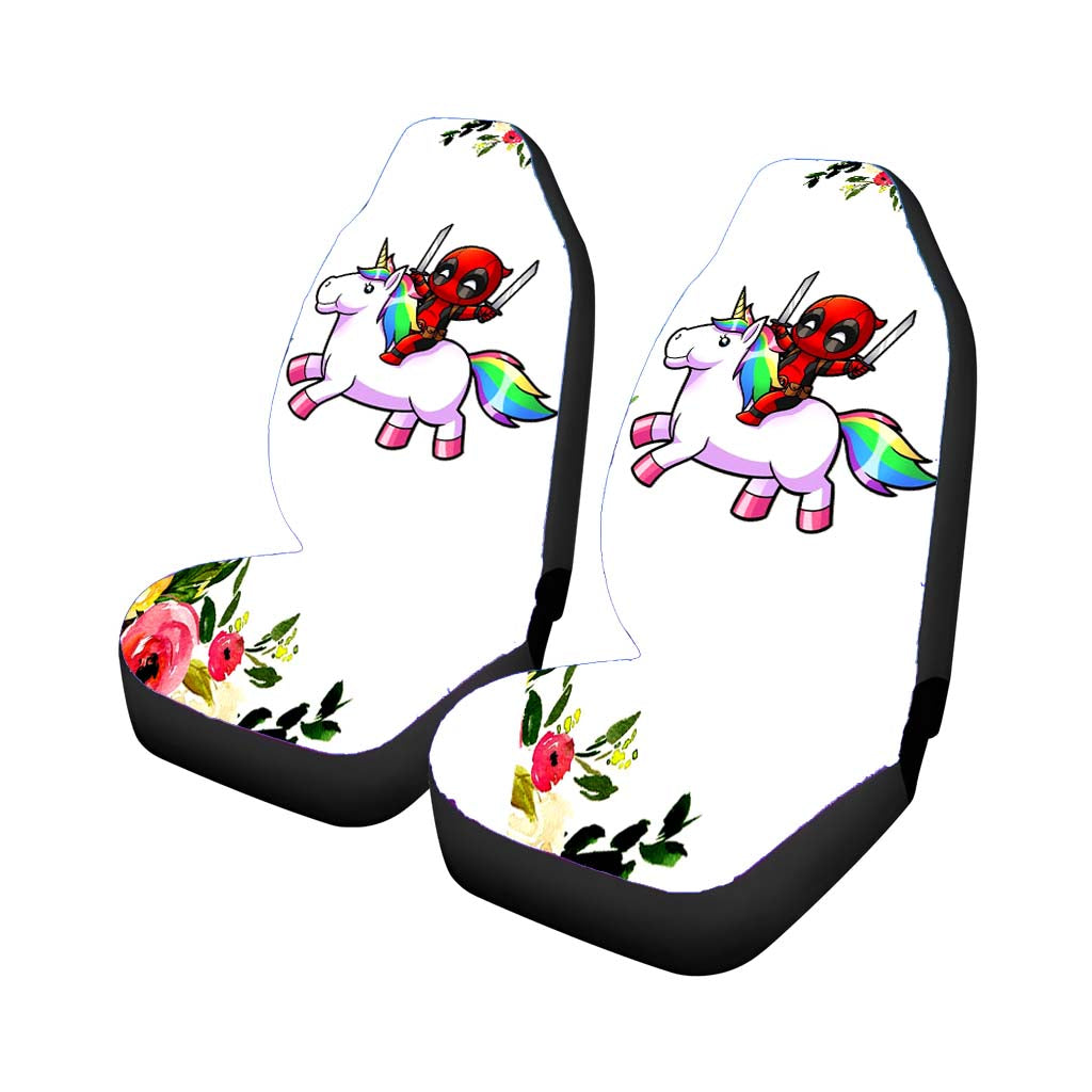 Deadpool Unicorn And Flower car Seat Covers