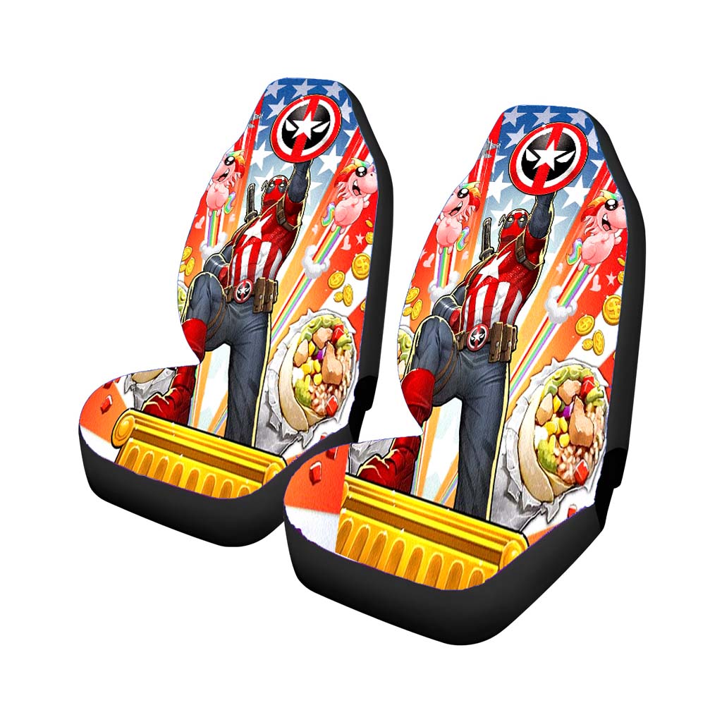 Deadpool X Captain America car Seat Covers
