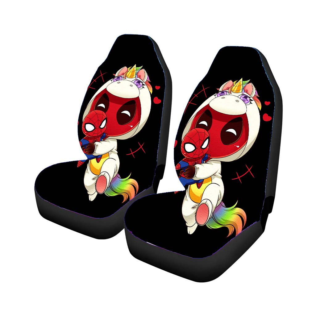 Deadpool X Spiderman X Unicorn car Seat Covers