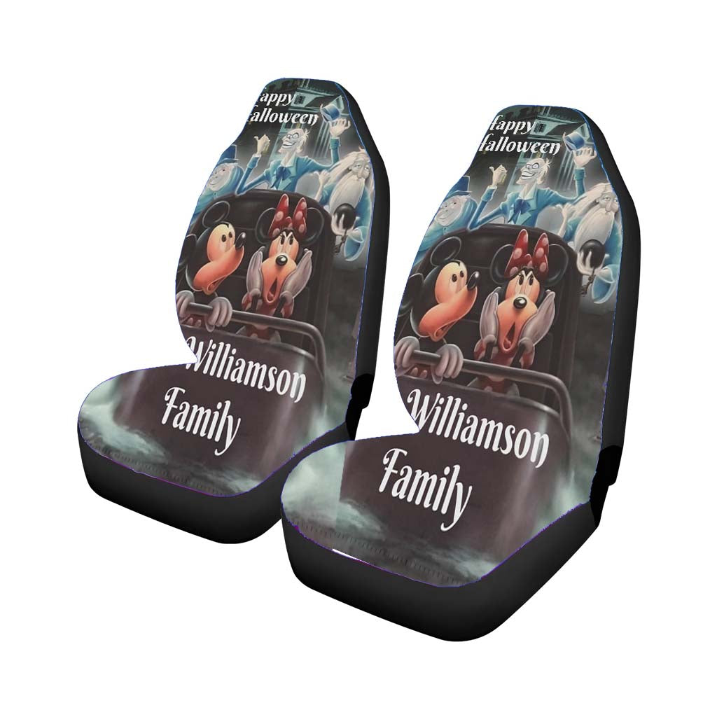 Disney Haunted Mansion Doombuggy With Mickey Mouse And Minnie Mouse car Seat Covers