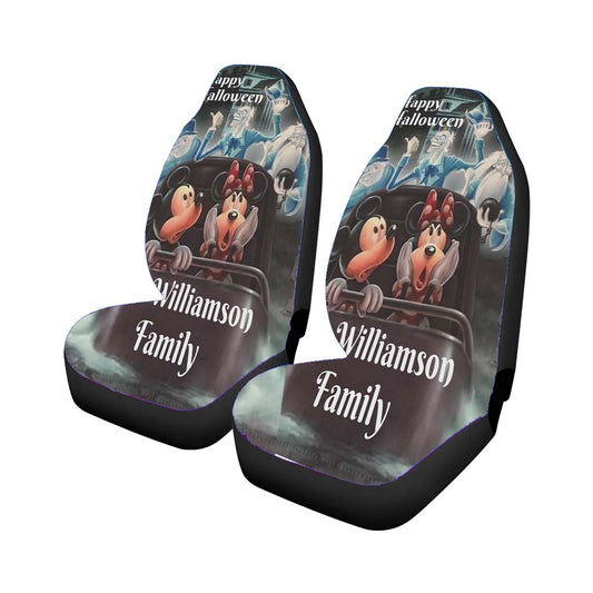 Disney Haunted Mansion Doombuggy With Mickey Mouse And Minnie Mouse Universal Fit Car Seat Covers