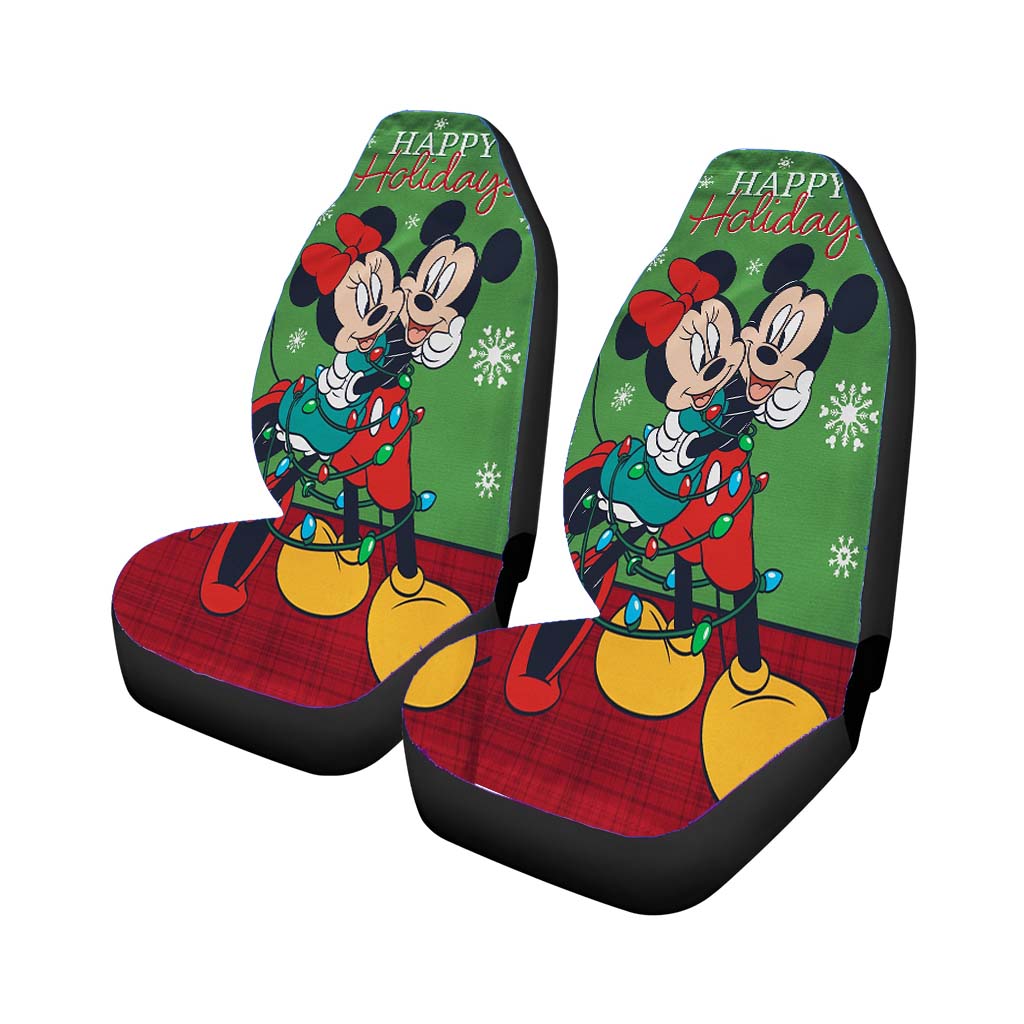 Disney Mickey And Minnie Christmas Light Tangle car Seat Covers