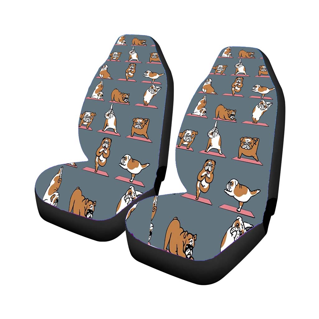 English Bulldog Yoga Pattern car Seat Covers