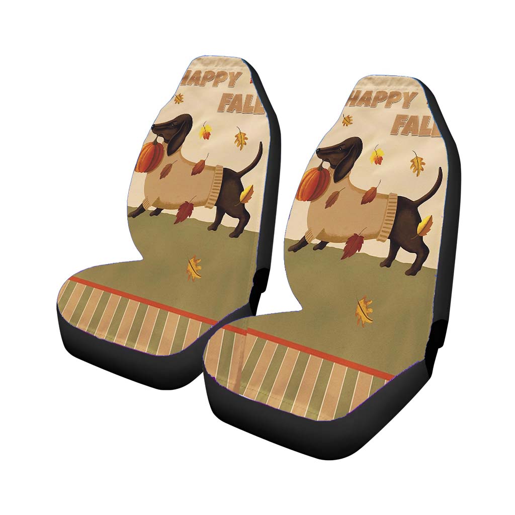 Fall Dachshund car Seat Covers
