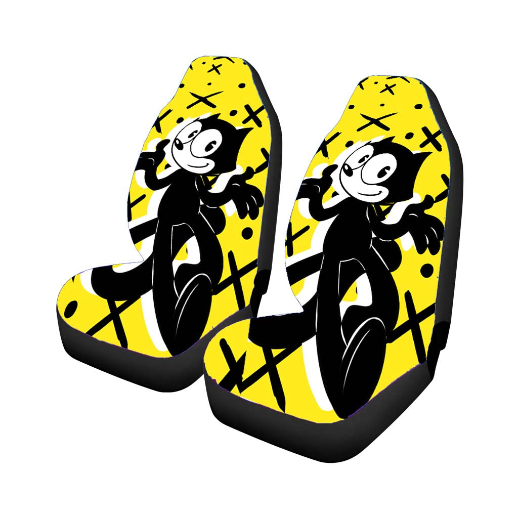 Felix The Cat White Shadow And Pattern car Seat Covers