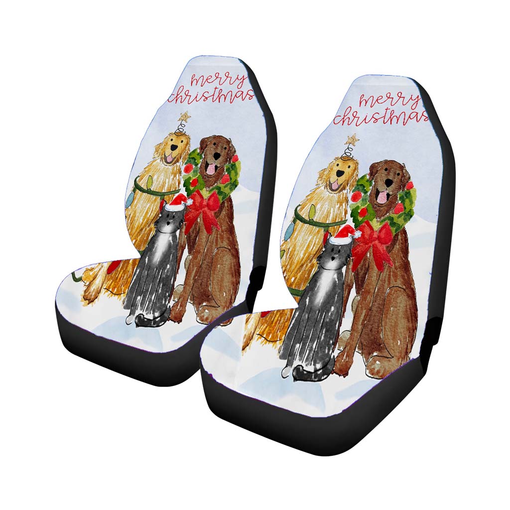 Festive Christmas Mix And Match Pet car Seat Covers