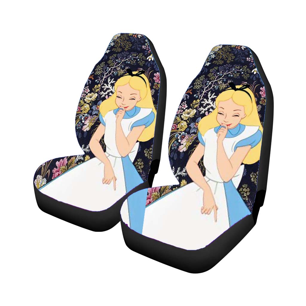 Floral Alice In Wonderland car Seat Covers