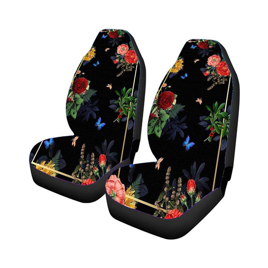 Flower Black Tropicals Car Seat Covers