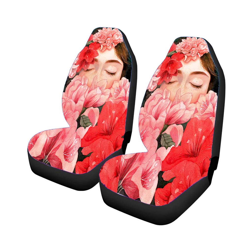 Flower Crown Girl car Seat Covers