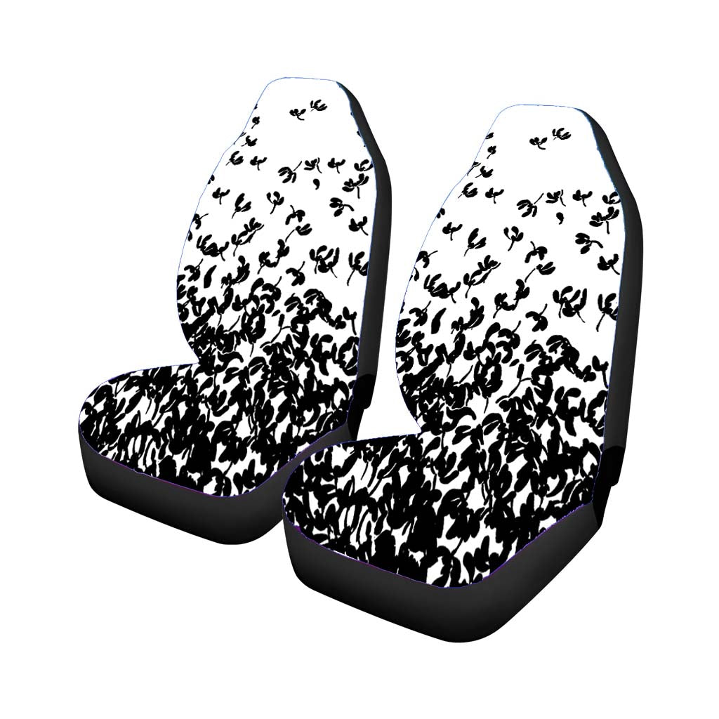 Flying Black Flower car Seat Covers