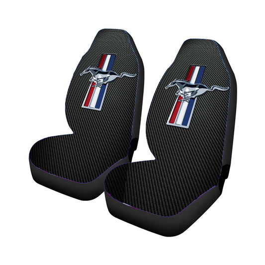 Ford Mustang Carbon Fiber Logo Universal Fit Car Seat Covers