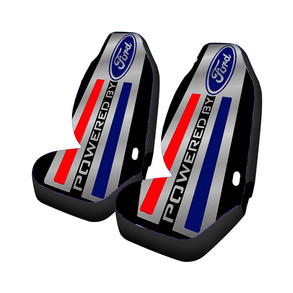 Ford Powered Black Art Plate car Seat Covers