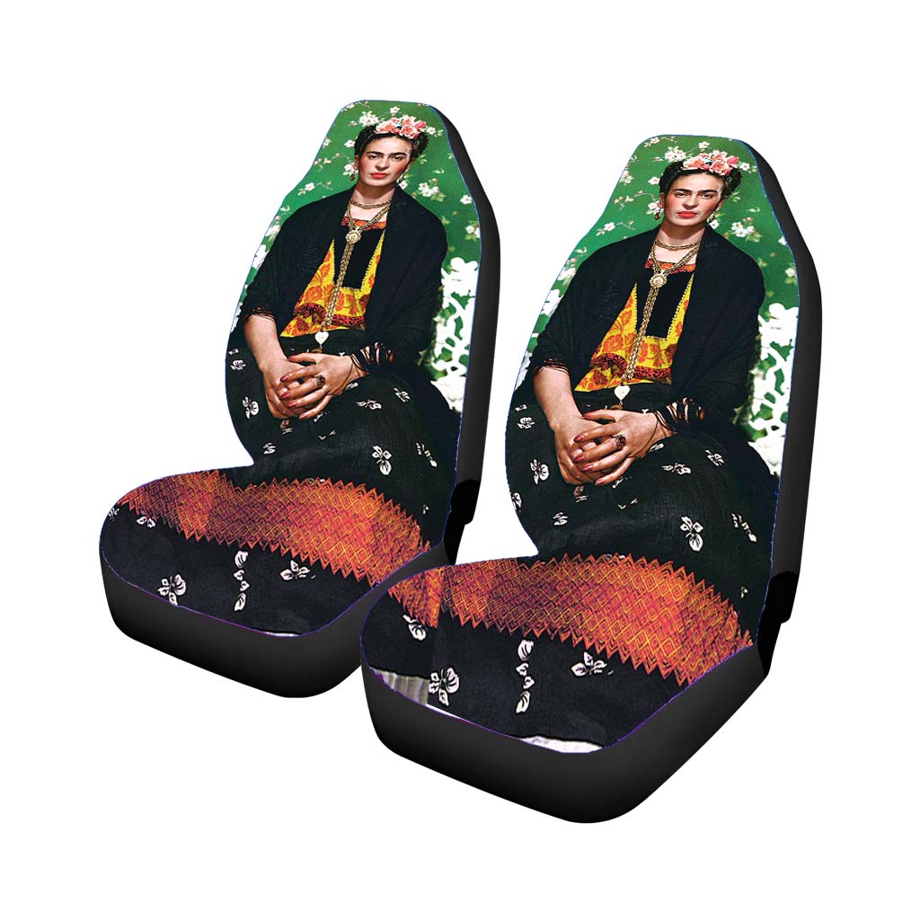 Frida Kahlo Floral Flower Pattern Portrait Art car Seat Covers