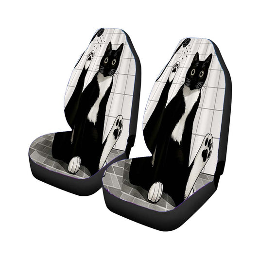 Funny Black Cat Universal Fit Car Seat Covers