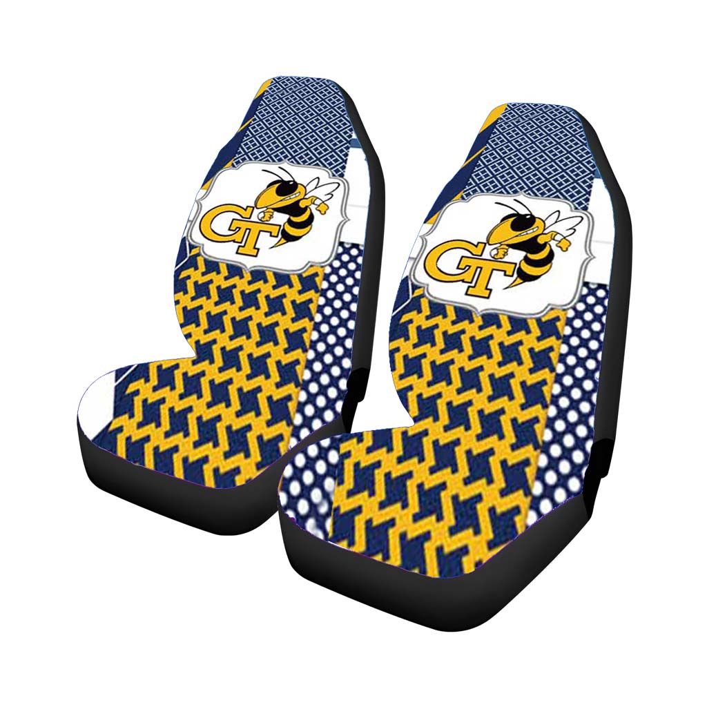 Georgia Tech Bkg Pattern Logo car Seat Covers