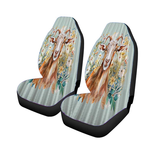 Goat In Wildflowers Universal Fit Car Seat Covers