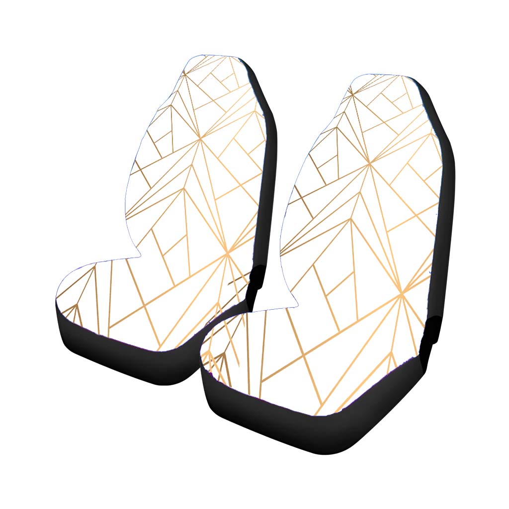 Gold Faux Foil Color Patterngeometric car Seat Covers