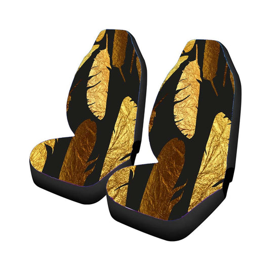 Gold Feather Pattern Universal Fit Car Seat Covers