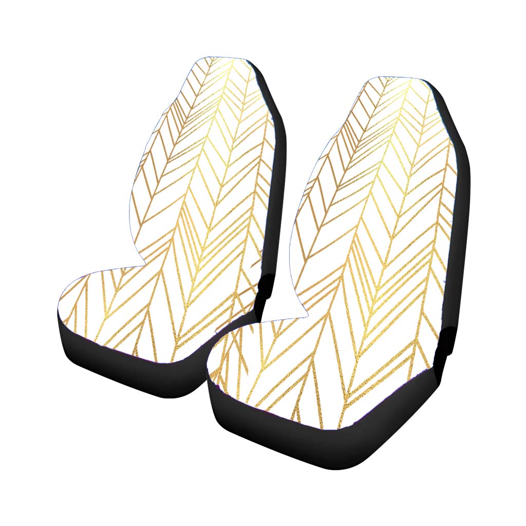 Gold Hand Drawn Chevron Seamless Pattern car Seat Covers