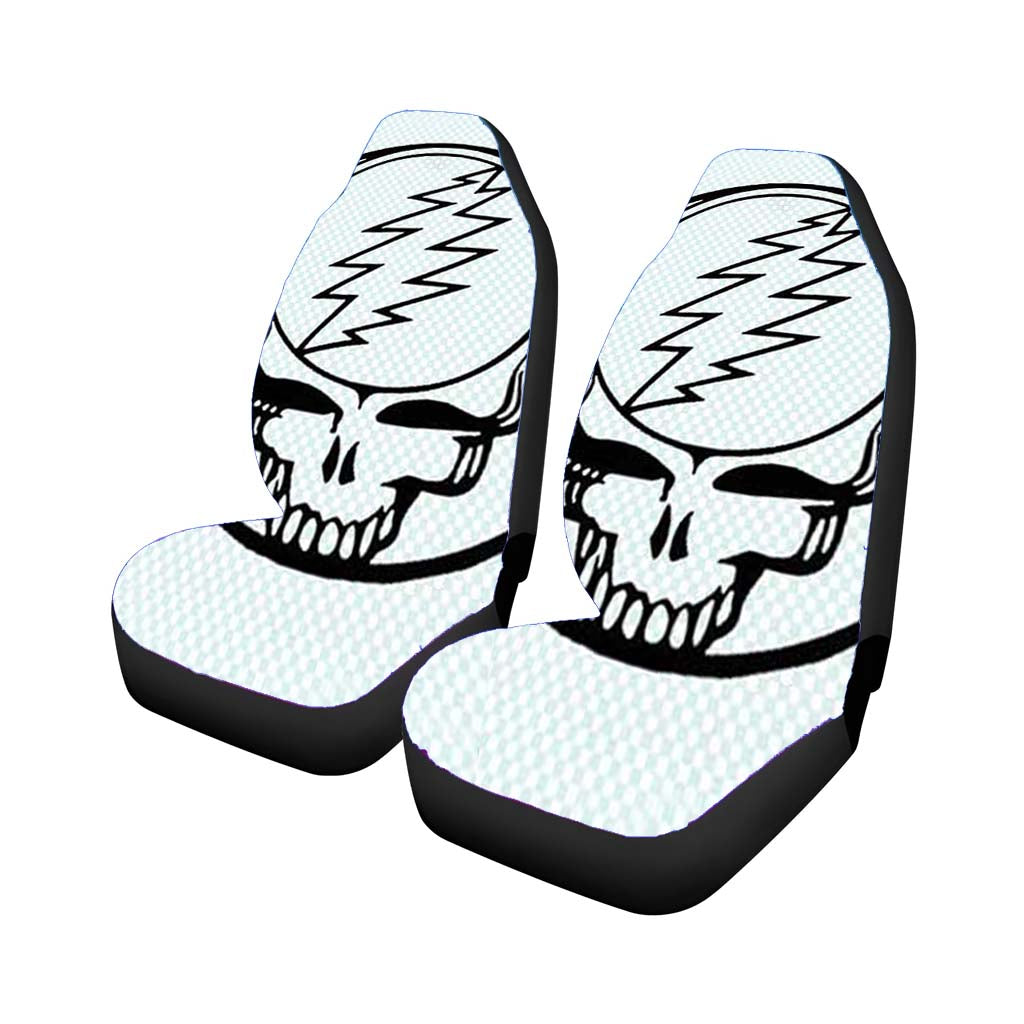 Grateful Dead Logo Outline Checkered car Seat Covers