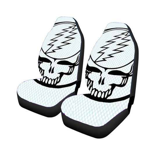 Grateful Dead Logo Outline Checkered Universal Fit Car Seat Covers