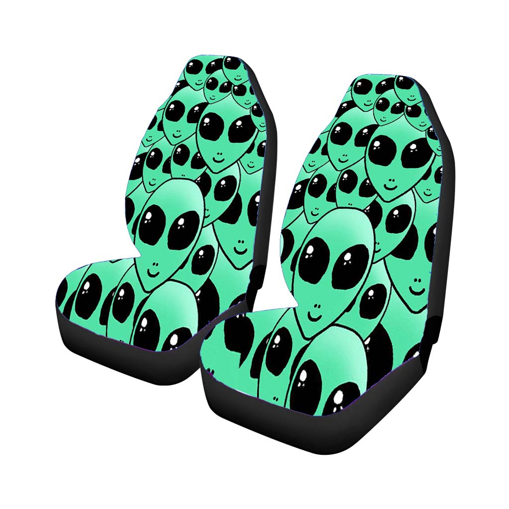 Green Alien Pattern car Seat Covers