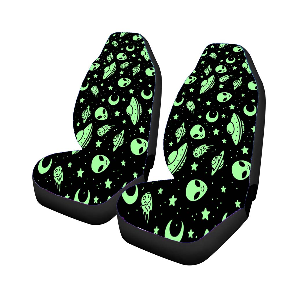 Green Alien Pattern Martian Space Stars Ufo car Seat Covers