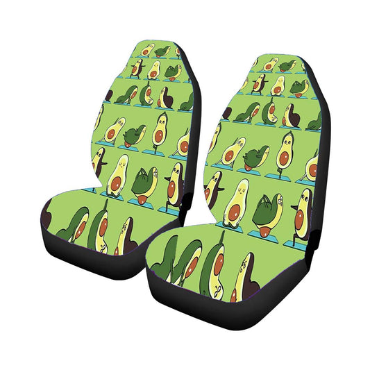 Green Avocado Yoga Pattern Universal Fit Car Seat Covers