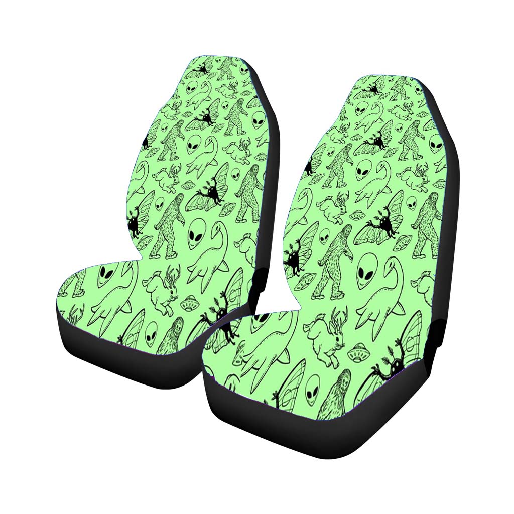 Green Cryptid Alien Creatures Pattern car Seat Covers