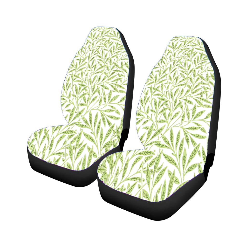 Green Leaves Pattern Illustrations car Seat Covers