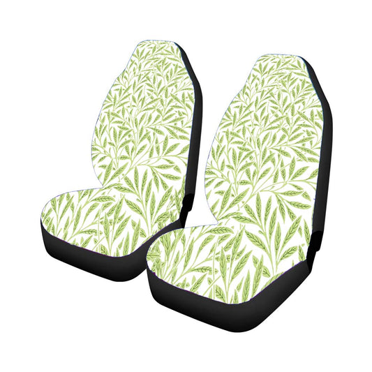 Green Leaves Pattern Illustrations Universal Fit Car Seat Covers