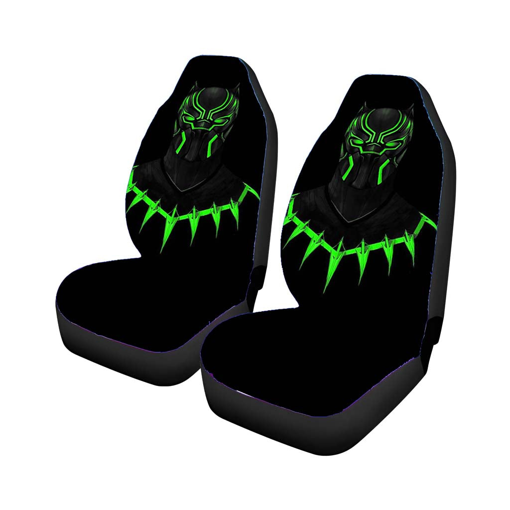 Green Light Black Panther Neon car Seat Covers