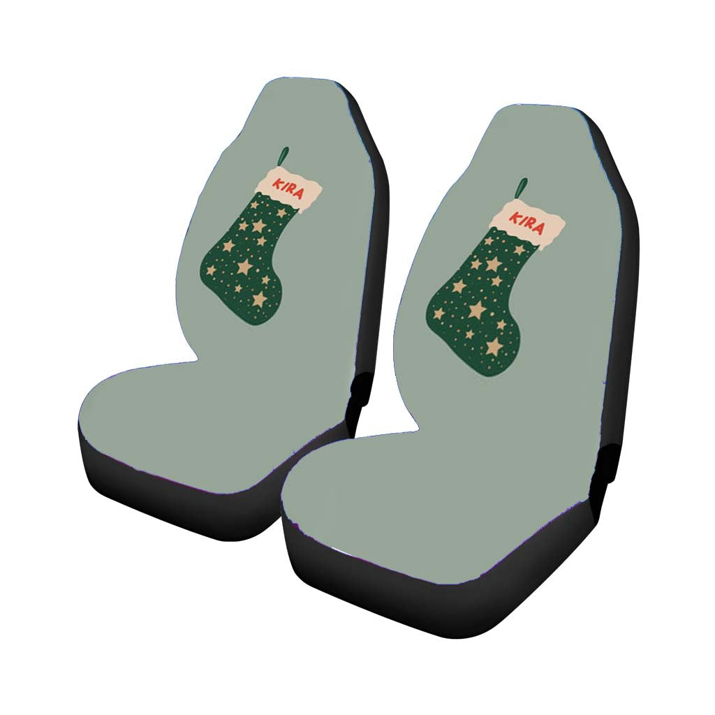 Green Stocking - Personalised Christmas car Seat Covers