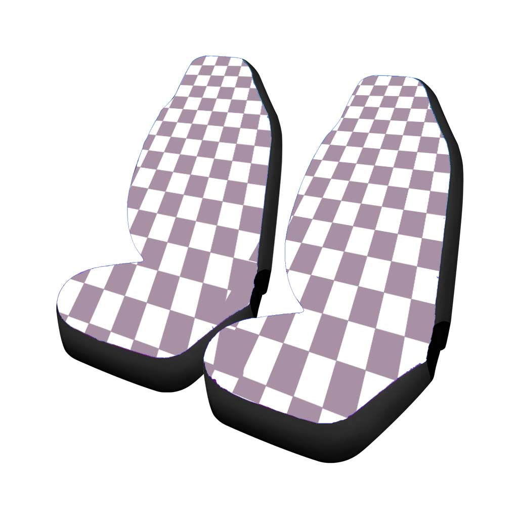 Grey Purple Checkered Board Pattern Color car Seat Covers