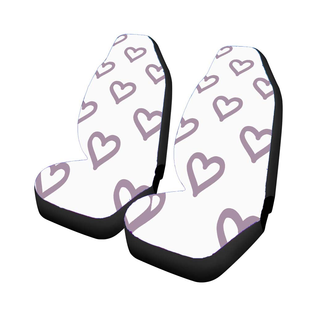 Grey Purple Color Love Heart Pattern car Seat Covers