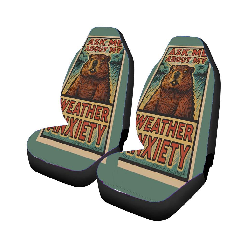 Groundhog Funny Weather Anxiety car Seat Covers