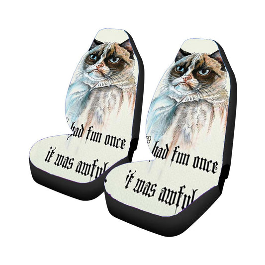 Grumpy Cat I Had Fun Once Universal Fit Car Seat Covers