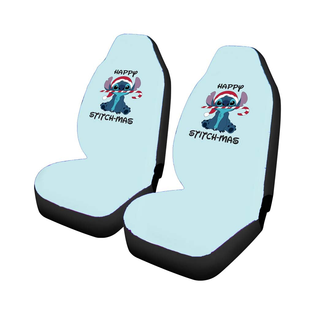 Happy Blue Alienmas - Christmas car Seat Covers