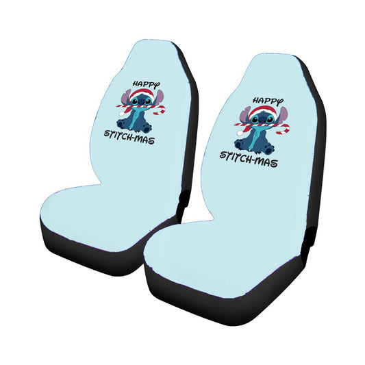 Happy Blue Alienmas - Christmas Universal Fit Car Seat Covers