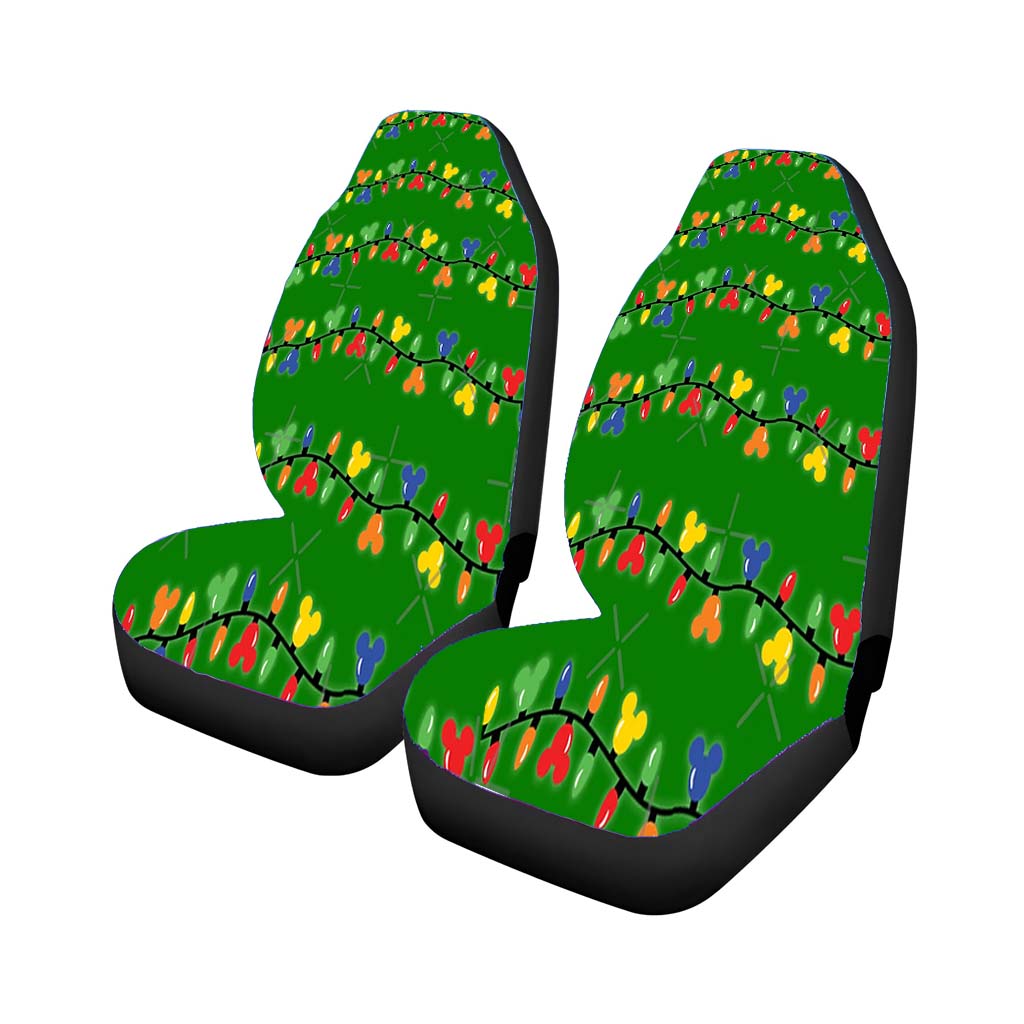 Holiday Mouse Lights car Seat Covers