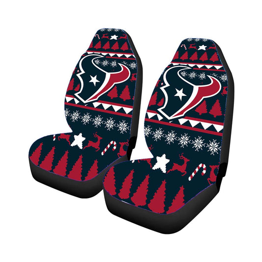 Houston Texans Christmas Sweater Universal Fit Car Seat Covers