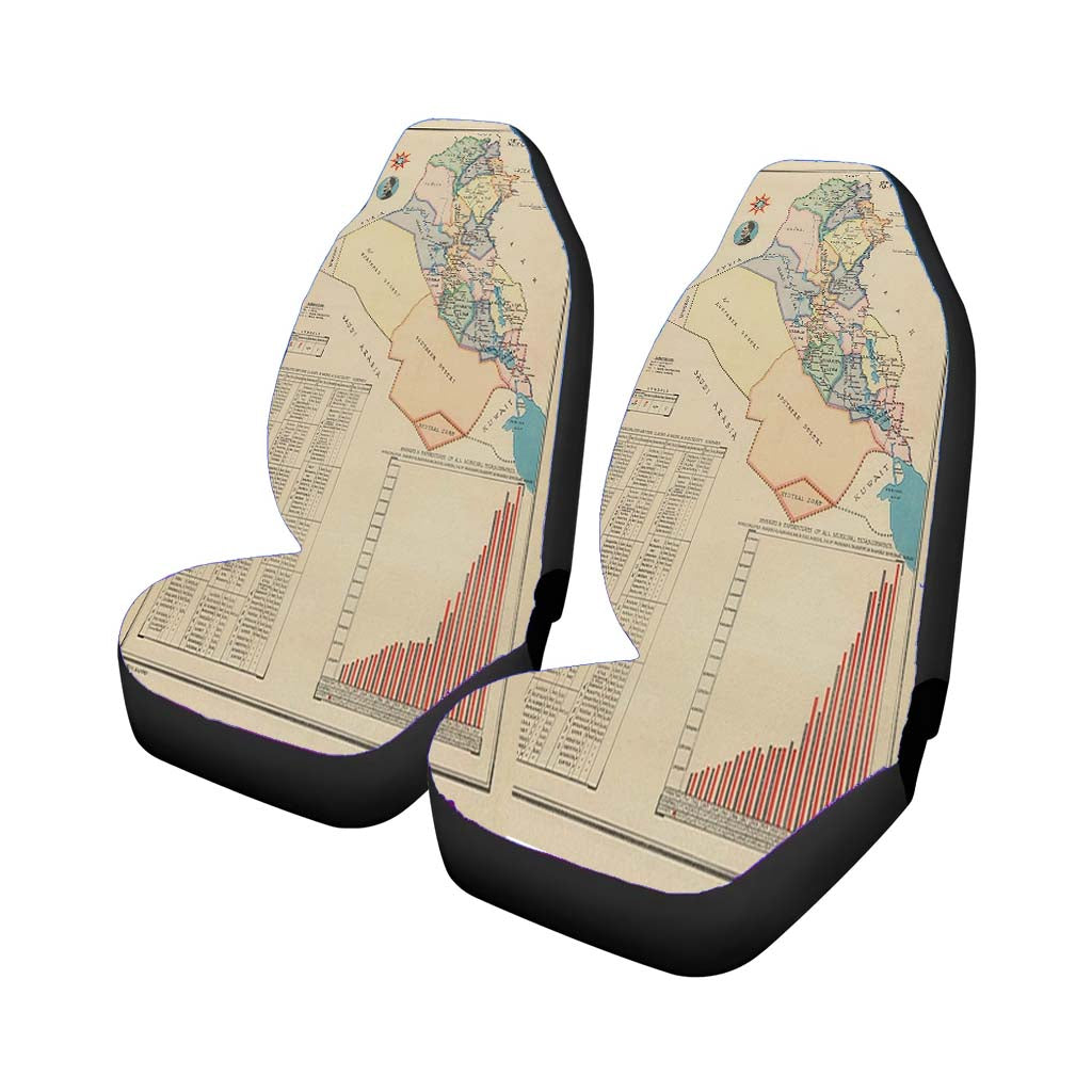 Iraq Map From 1959 car Seat Covers
