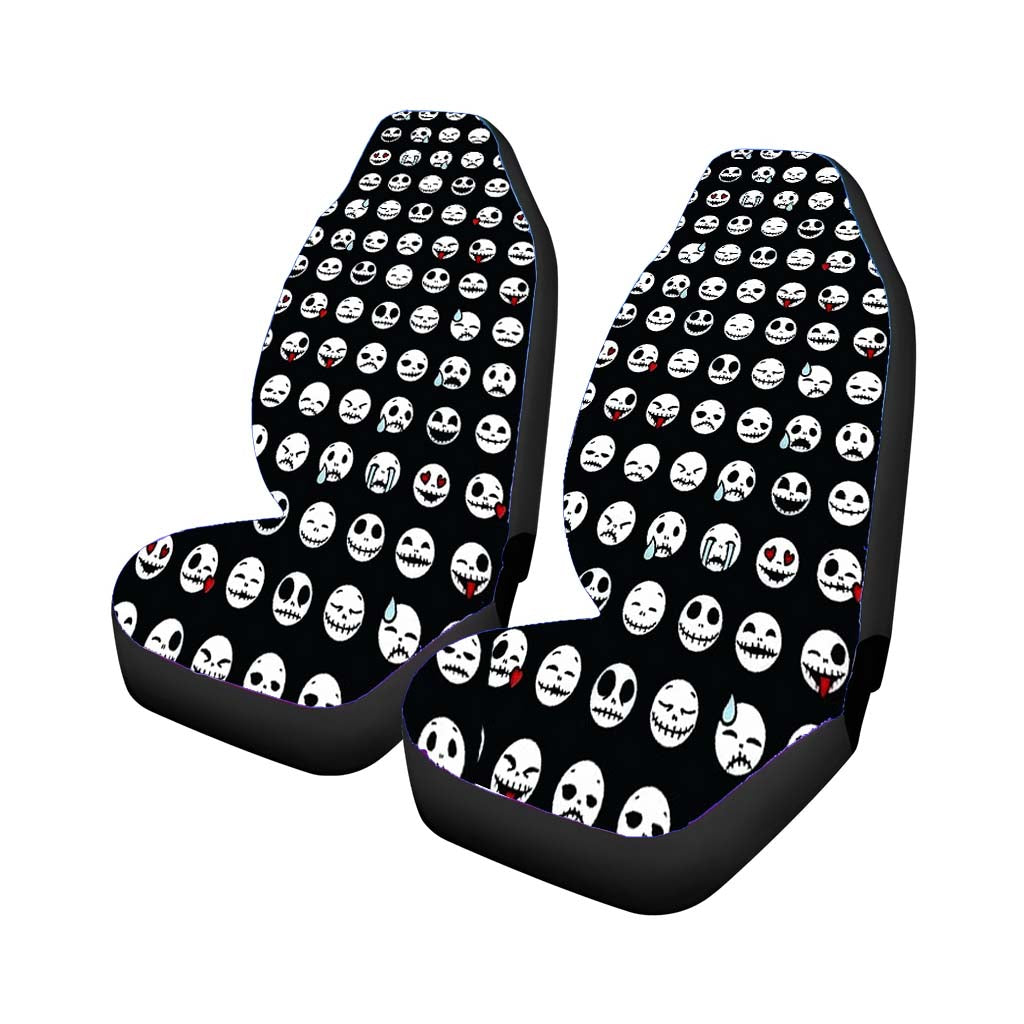 Jack Skellington Cute Face Emoji Pattern car Seat Covers