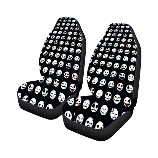 Jack Skellington Cute Face Emoji Pattern Universal Fit Car Seat Covers